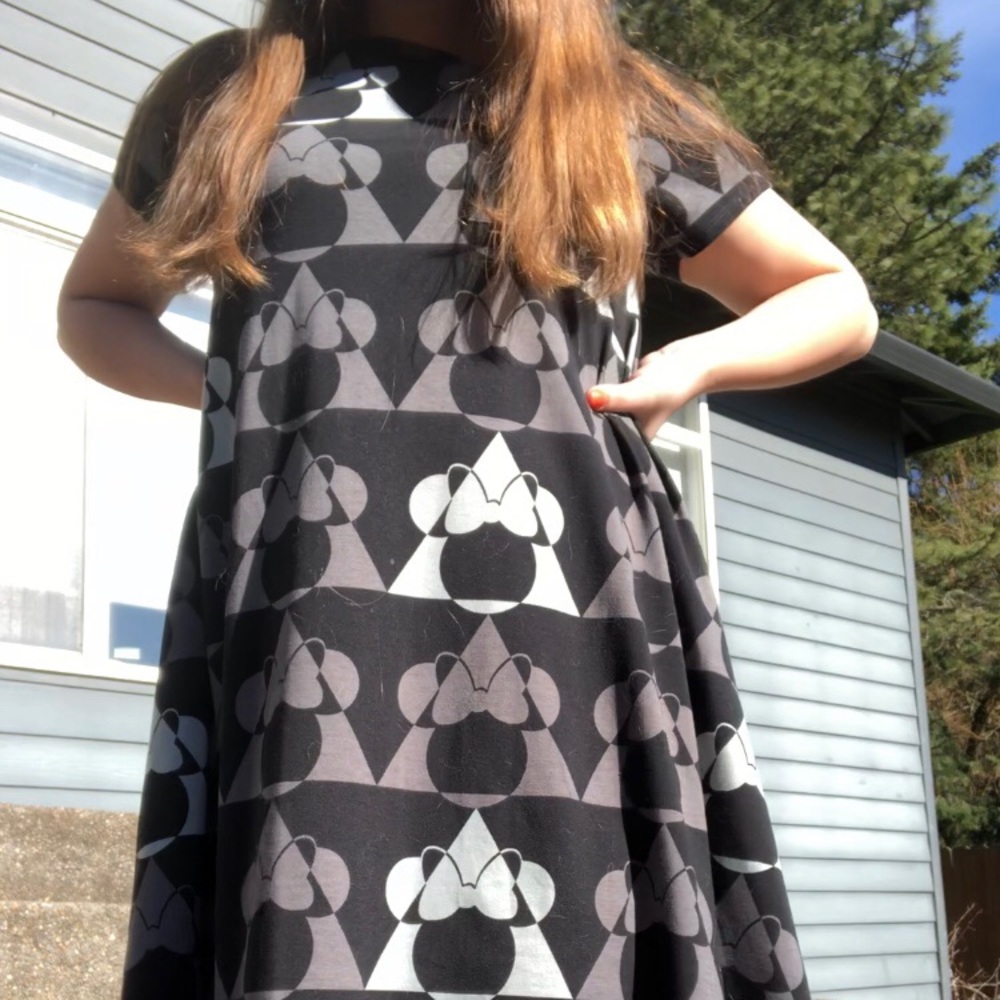 Geometric Disney Patterned Hi-Lo LuLaRoe Dress